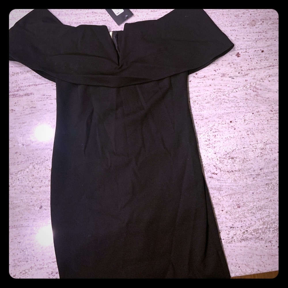 Off the shoulder black dress